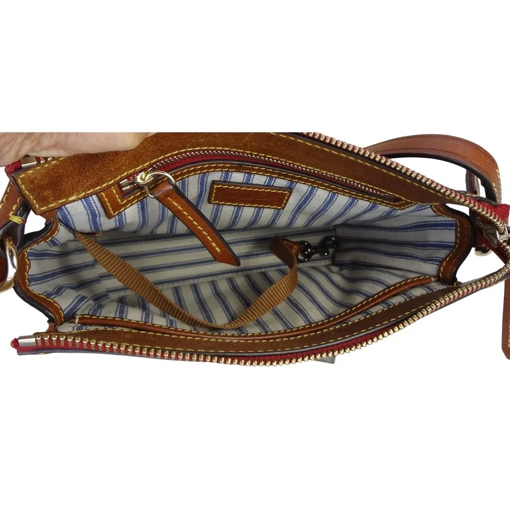 Dooney & Bourke Wayfarer Hobo Black Nylon Crossbody Leather Trim Duck Logo Purse
